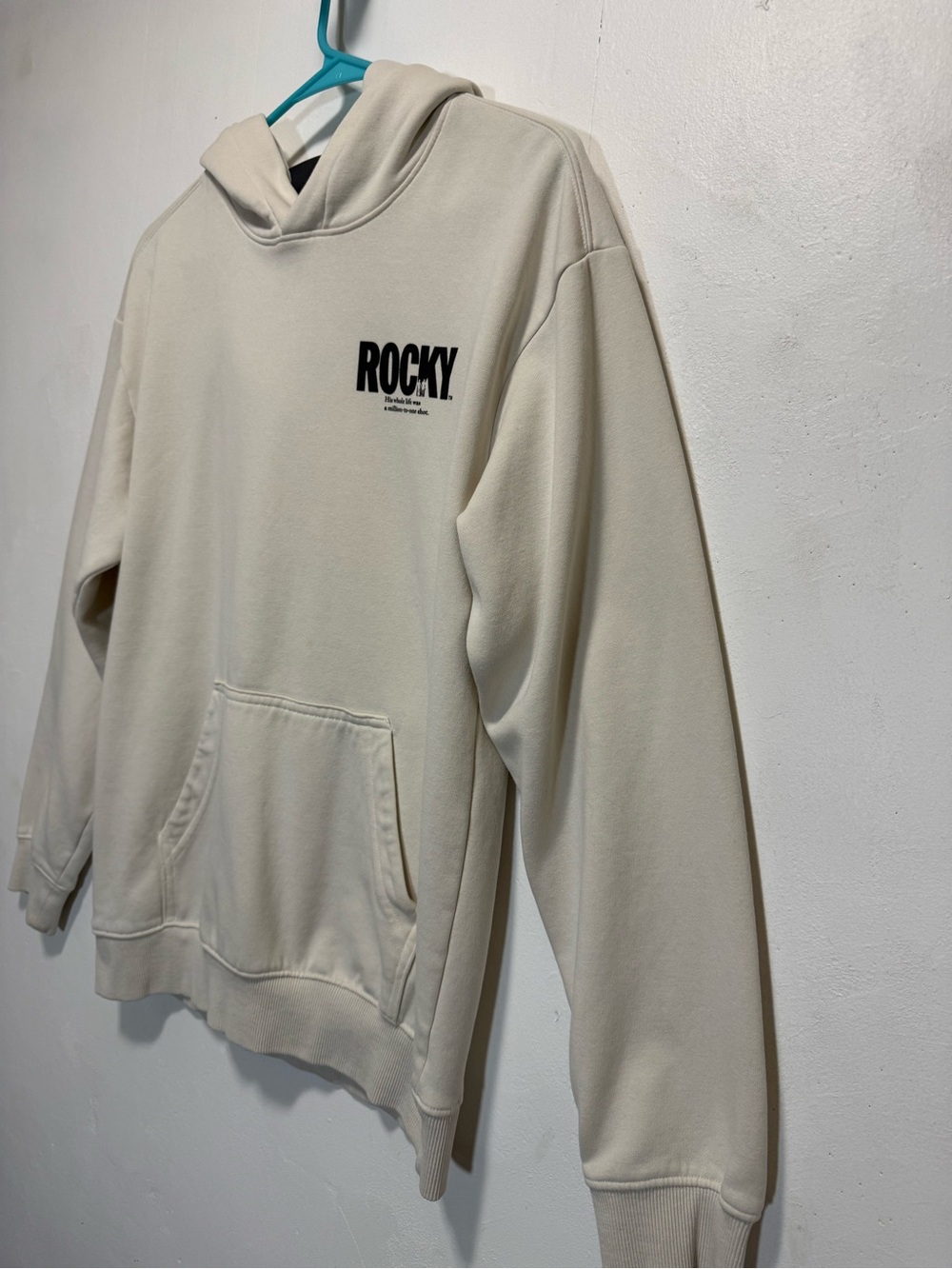 H&M Rocky Balboa Boxing Men's Cream Pullover Hoodie Sz XS - Picture 4 of 9